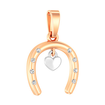 Золота підвіска Підкова з фіанітами (арт. 440603)