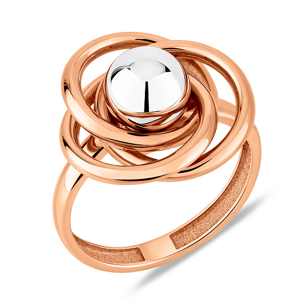 Золота каблучка в комбінованому кольорі металу (арт. 141435кб) – зображення 1