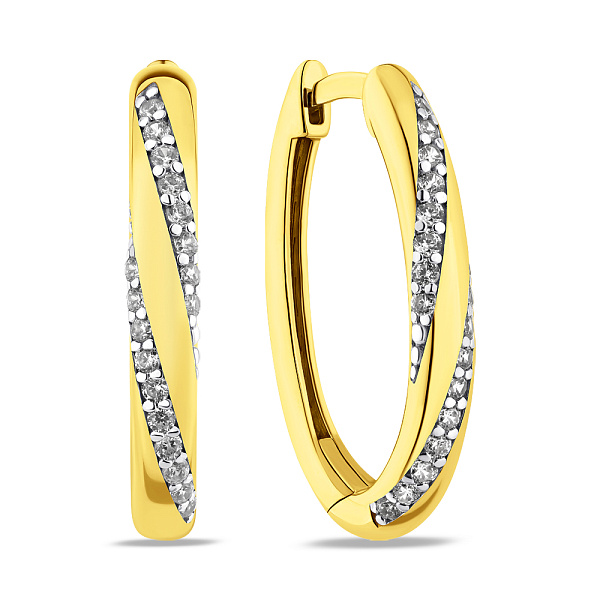 Золотые серьги кольца с фианитами (арт. 110331ж) – изображение 1