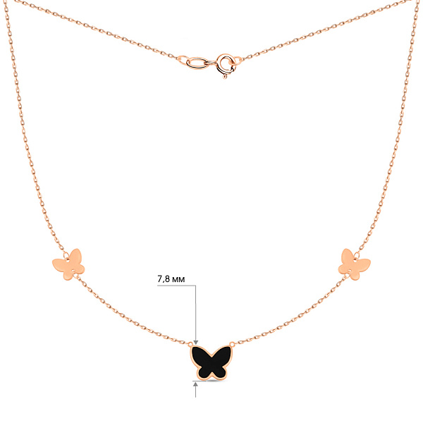 Колье Бабочки из красного золота (арт. 361208еч) – изображение 4