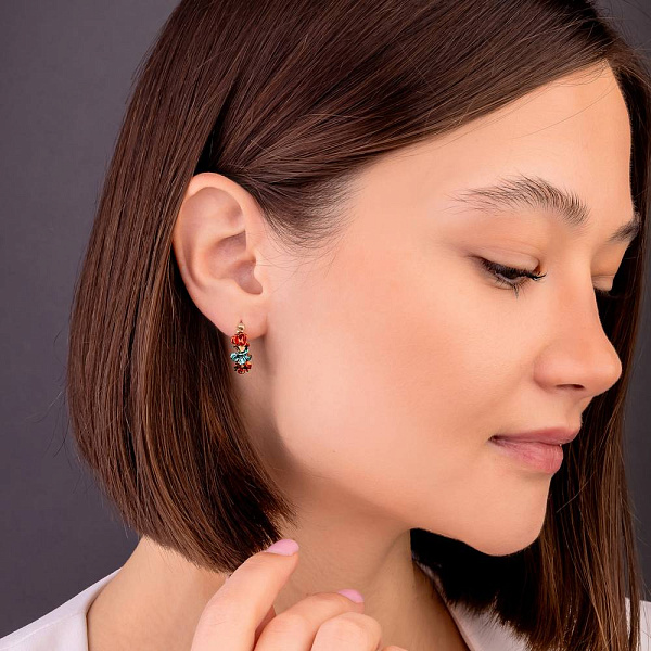 Золотые серьги-пусеты Francelli (арт. 1091267жкбрз) – изображение 3