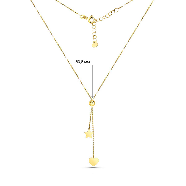 Колье из желтого золота с регулируемым размером (арт. 352567ж) – изображение 3