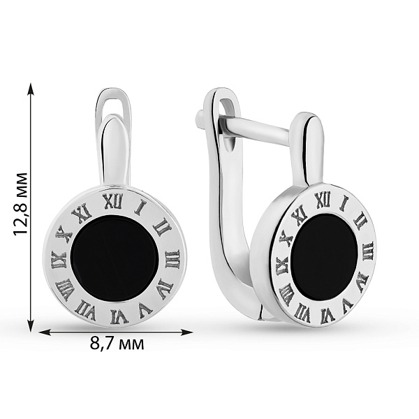 Серьги из серебра с ониксом (арт. 7502/2000327о) – изображение 2