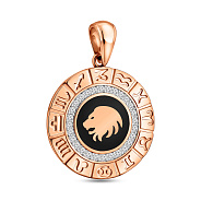 Фото Золотой подвес "Лев" с фианитами и эмалью (арт. 440681ечл)