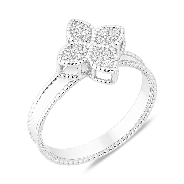 Массивное серебряное кольцо Цветок с фианитами (арт. 7501/8379/10) – изображение 1