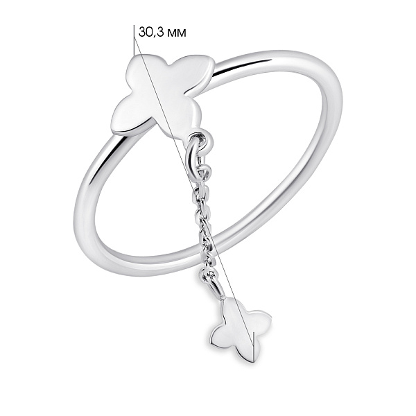 Срібна каблучка Конюшина без каменів (арт. 7501/2324) – зображення 3