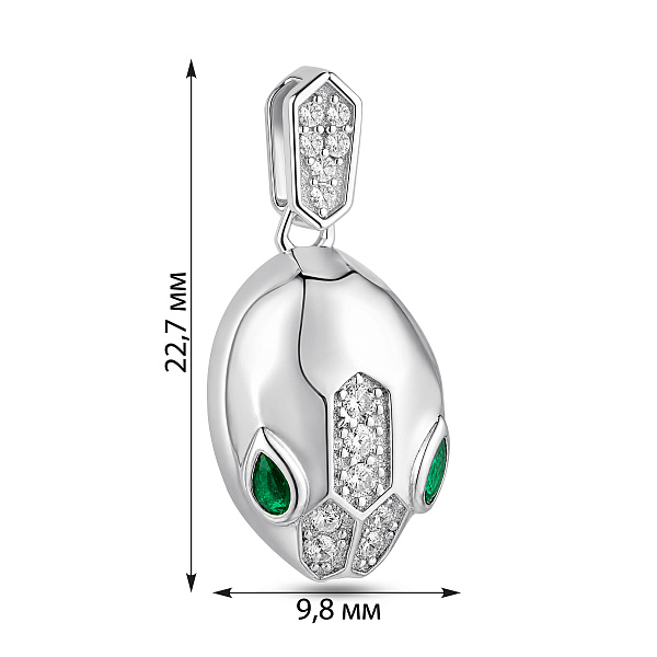 Серебряный кулон с фианитами и альпинитами (арт. 7503/4726аз) – изображение 2