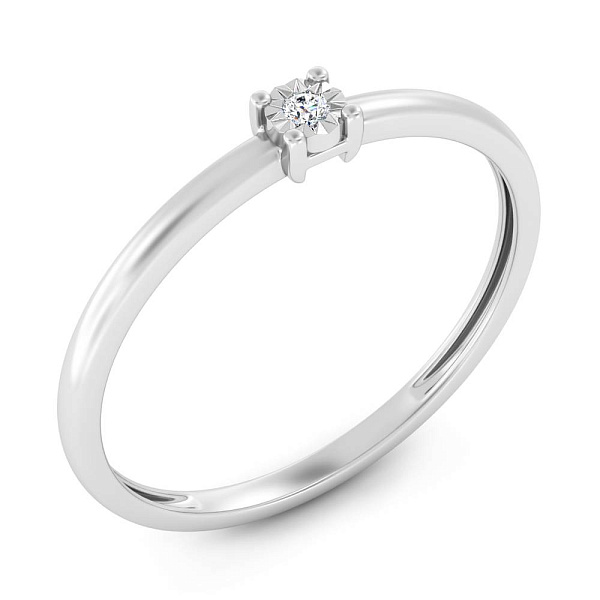 Кольцо из белого золота с бриллиантом (арт. К011740б) – изображение 1