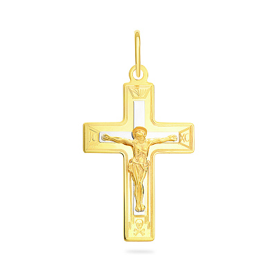 Золотой крестик с распятием  (арт. 521131жнр)