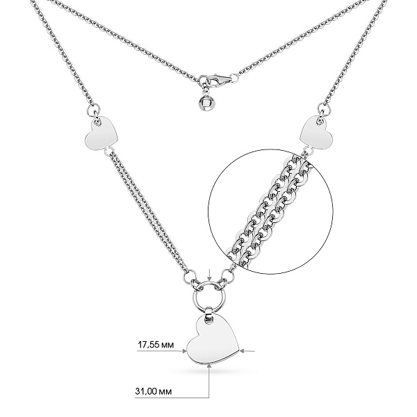 Колье из белого золота с фианитами (арт. 351985б) – изображение 2