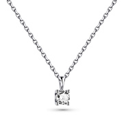 Колье из белого золота с одним бриллиантом (арт. 7108067202)