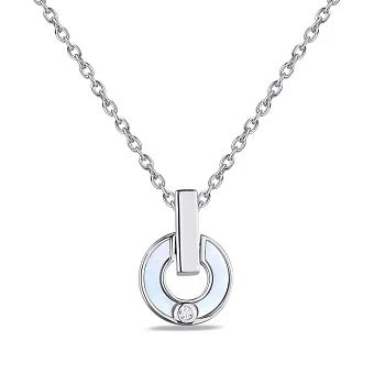 Колье из серебра с перламутром и с фианитом (арт. 7507/1641п)