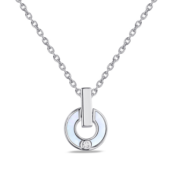 Колье из серебра с перламутром и с фианитом (арт. 7507/1641п) – изображение 1