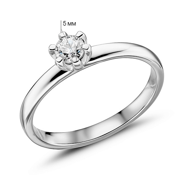 Каблучка для заручин з золота з діамантом (арт. К341336020б) – зображення 3