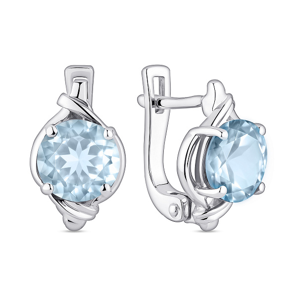 Серебряные серьги с топазом (арт. 7502/2193722Пг) – изображение 1