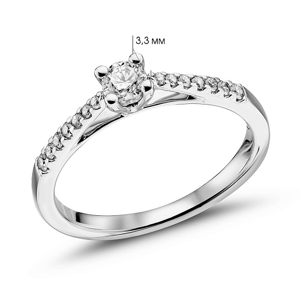 Золотое кольцо с бриллиантами (арт. К341503020б) – изображение 5