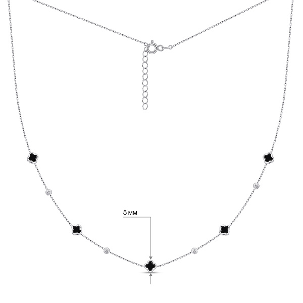 Серебряное колье с черным ониксом (арт. 7507/2323/5о) – изображение 3
