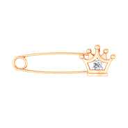 Золотая булавка Корона с фианитом (арт. 360101)