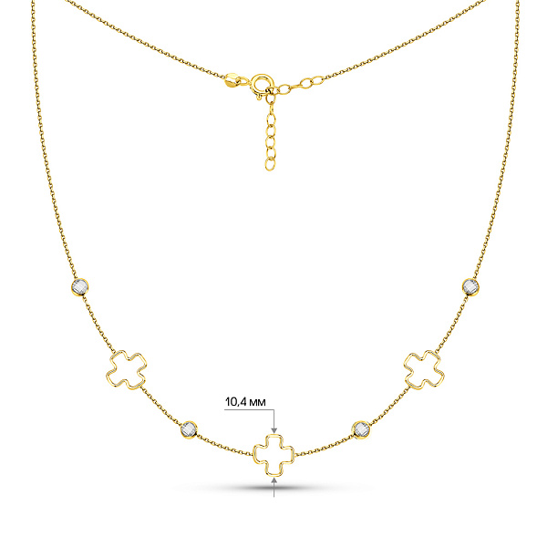 Золотое колье с фианитами (арт. 352644ж) – изображение 3