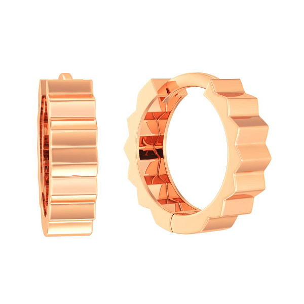 Серьги-кольца из красного золота (арт. 108746/15) – изображение 1