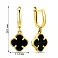 Сережки-підвіски з жовтого золота з оніксом (арт. 105693/10жо) – зображення 2