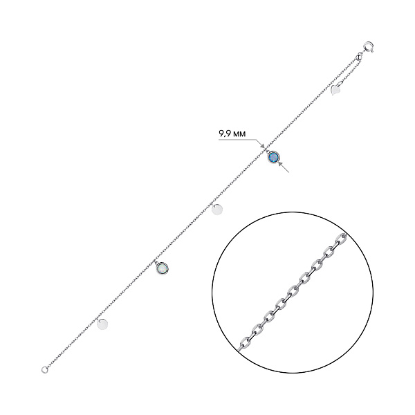 Серебряный браслет с опалом (арт. 7509/Б2ОпБГ/1065Ш-2) – изображение 2