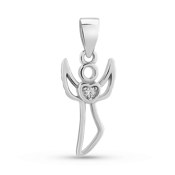 Серебряный кулон Ангел с фианитом (арт. 7503/2574) – изображение 1