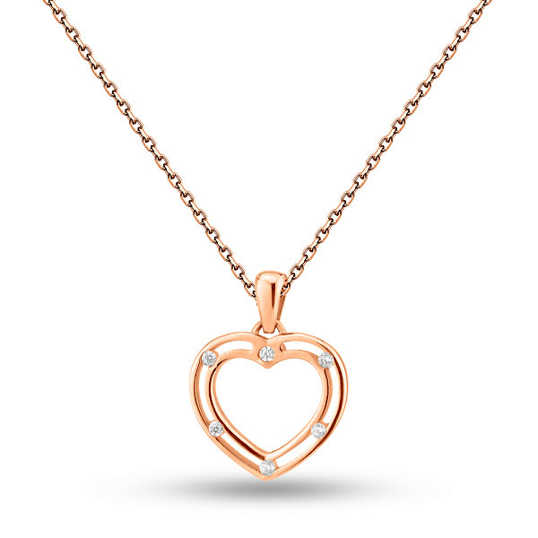 Колье Сердце из красного золота (арт. 352393) – изображение 1