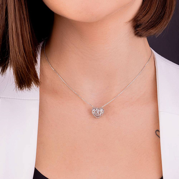Колье из белого золота Сердце (арт. 360208б) – изображение 2
