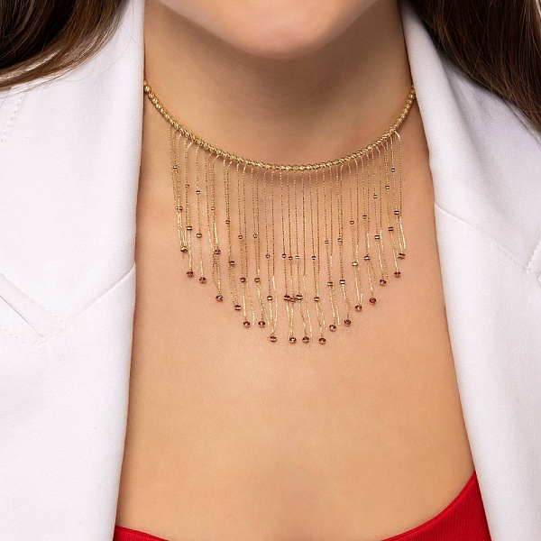 Золотое колье Francelli с подвесками (арт. 352359жк) – изображение 3