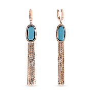 Золоті сережки-підвіски з кварцом (арт. 107604Пкс)