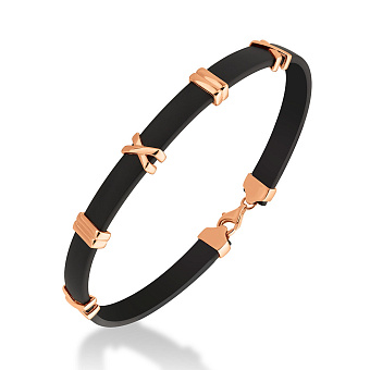 Браслет з каучуку з золотими вставками (арт. 326286)