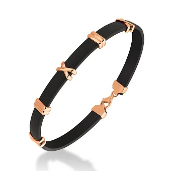 Браслет з каучуку з золотими вставками (арт. 326286)