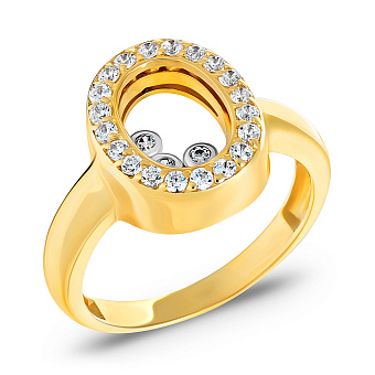 Фото Золотое кольцо с фианитами (арт. 150050ж)