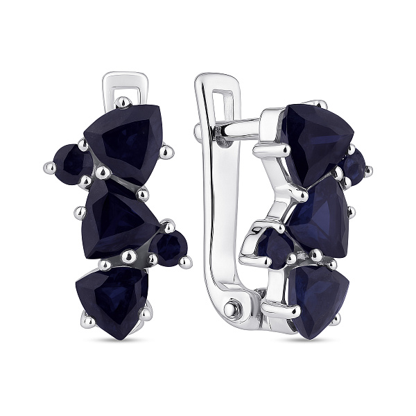 Серьги из серебра с сапфиром (арт. 7502/2112686Спс) – изображение 1
