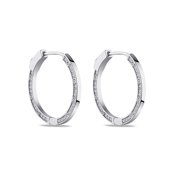 Серьги-кольца из серебра с фианитами (арт. 7502/4463/25) – изображение 1