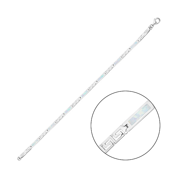 Серебряный браслет с белым опалом (арт. 7509/2239Поб) – изображение 1