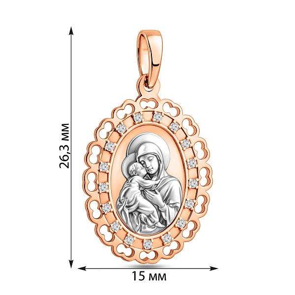 Золотая ладанка иконка Божья Матерь Владимирская (арт. 440495) – изображение 3