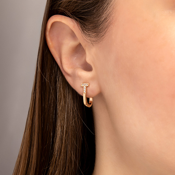 Серьги из красного золота с фианитами (арт. 1091532) – изображение 3