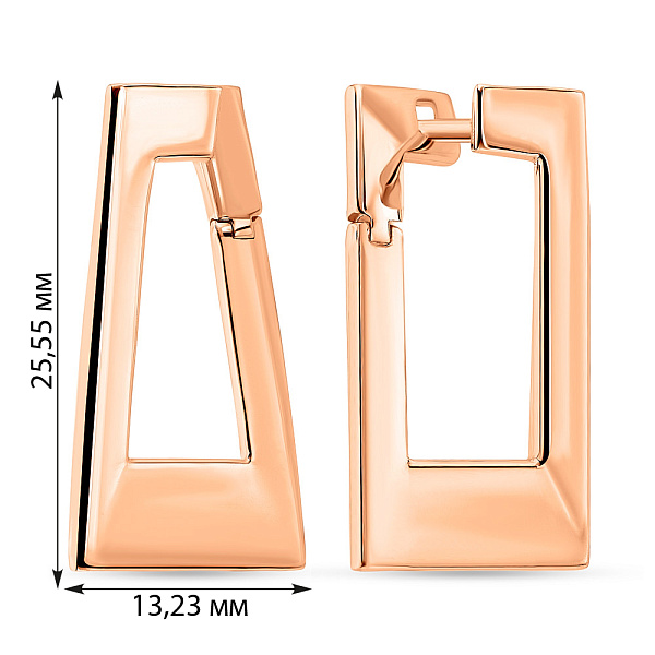 Сережки из красного золота без камней (арт. 106510) – изображение 2