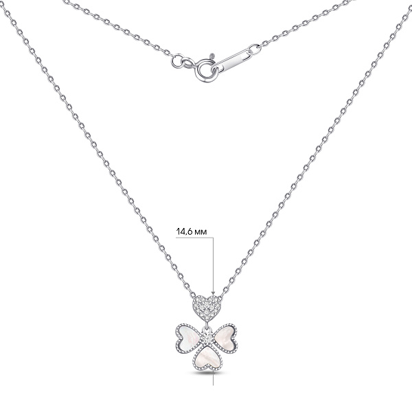 Серебряное колье Сердце с перламутром (арт. 7507/2395п) – изображение 3