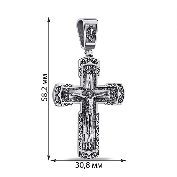 Серебряный крестик без камней (арт. 7904/А228пю) – изображение 2
