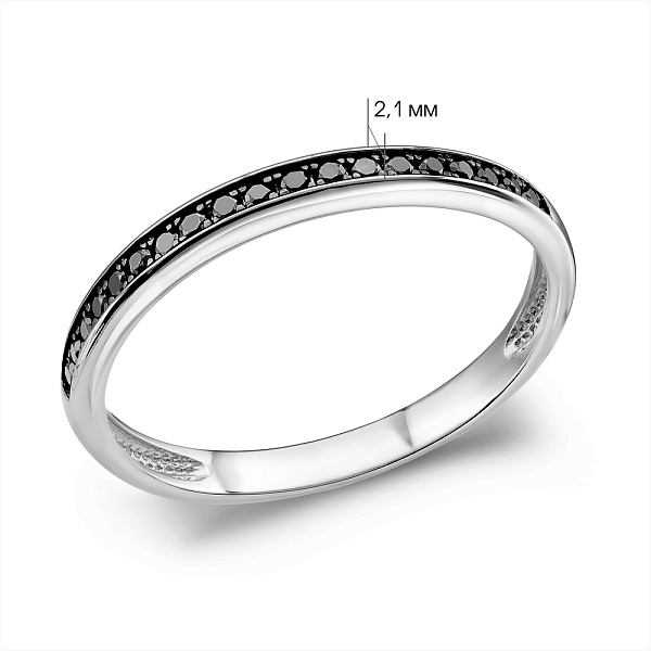 Кольцо из белого золота с бриллиантами (арт. К011020010бч) – изображение 2