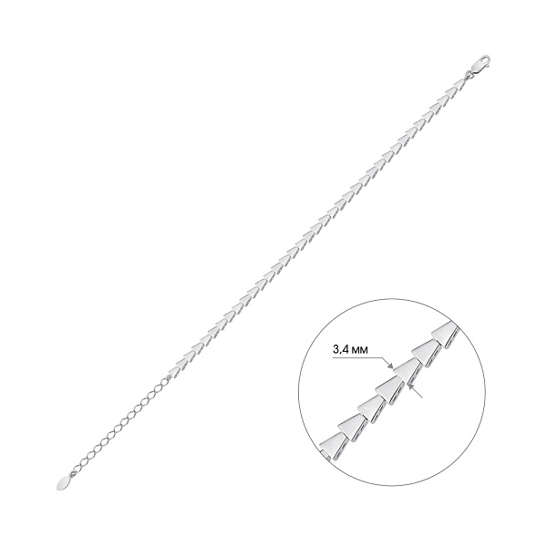 Серебряный браслет без вставок (арт. 7509/4846) – изображение 2