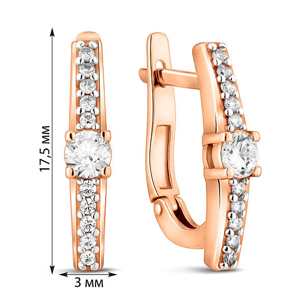 Золотые серьги с фианитами (арт. 110399) – изображение 4