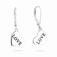 Фото Серебряные серьги подвески Love (арт. 7502/3589)