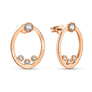 Фото Золотые пусеты с фианитами (арт. 109446)