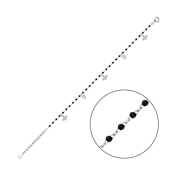 Серебряный браслет с эмалью и фианитами (арт. 7509/4121еч) – изображение 1