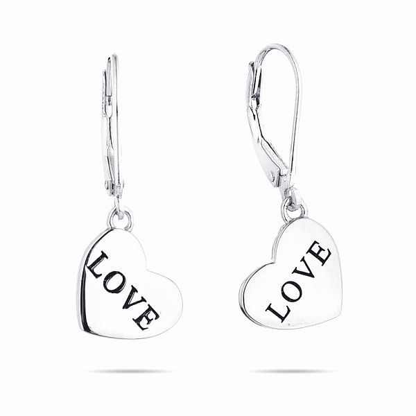 Серебряные серьги подвески Love (арт. 7502/3589) – изображение 1