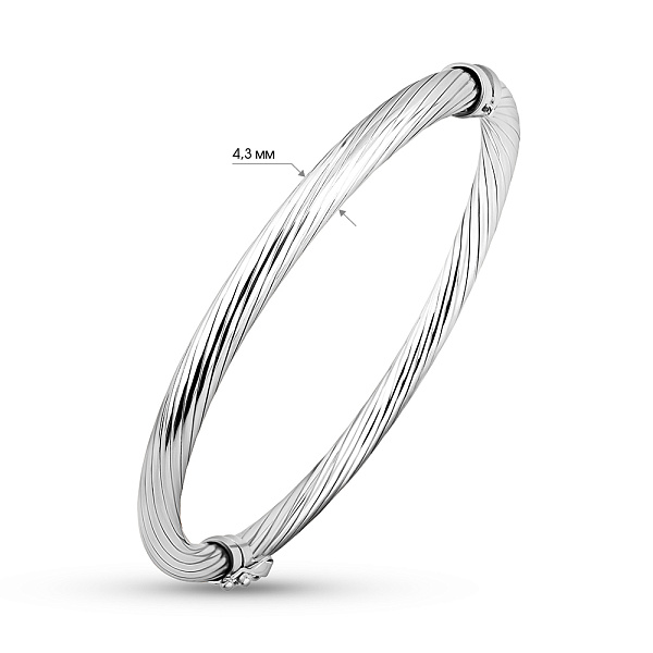 Жорсткий браслет з білого золота (арт. 320811б) – зображення 2